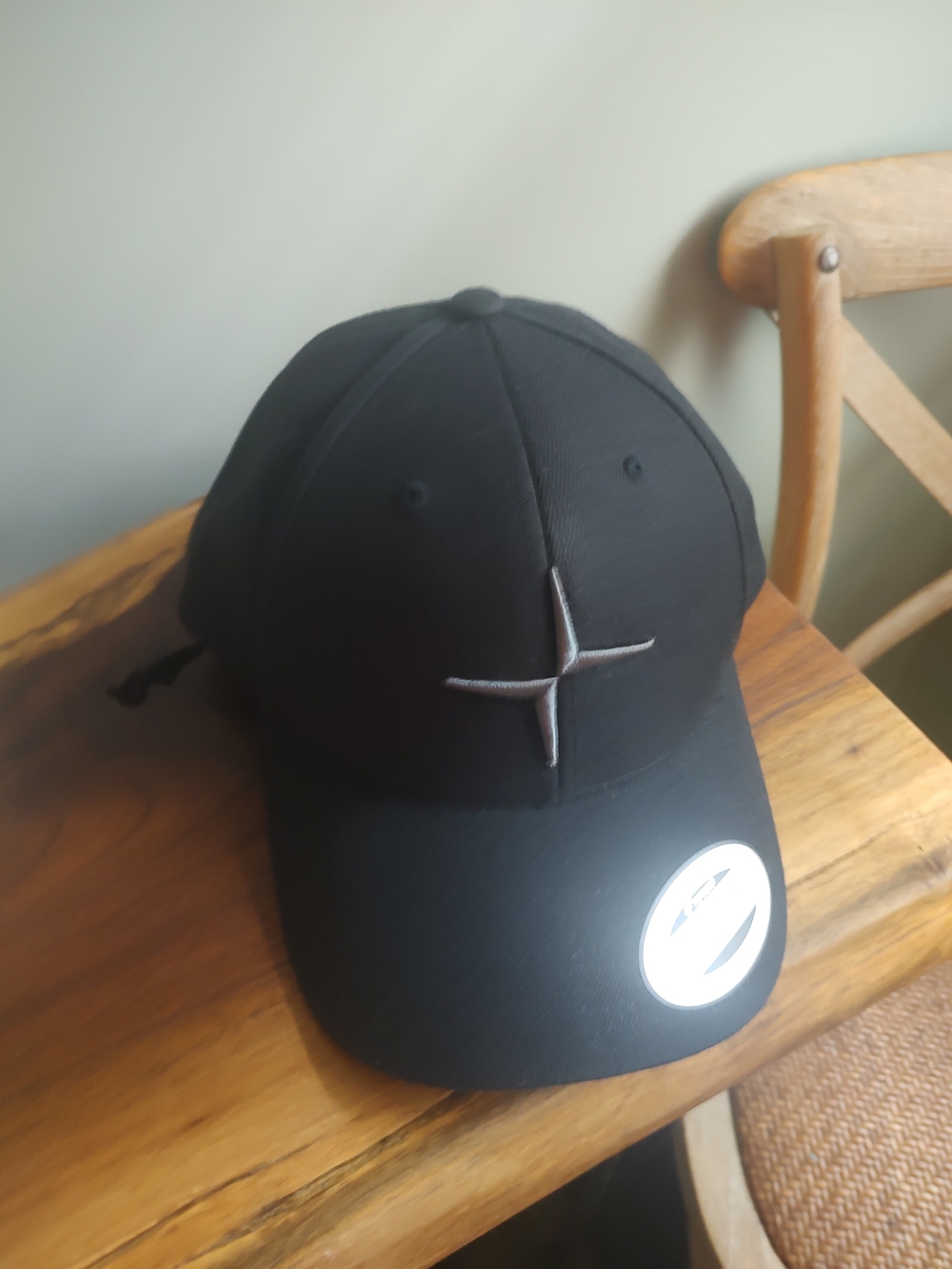 Black 6-panel Cap With Embroidered symbol